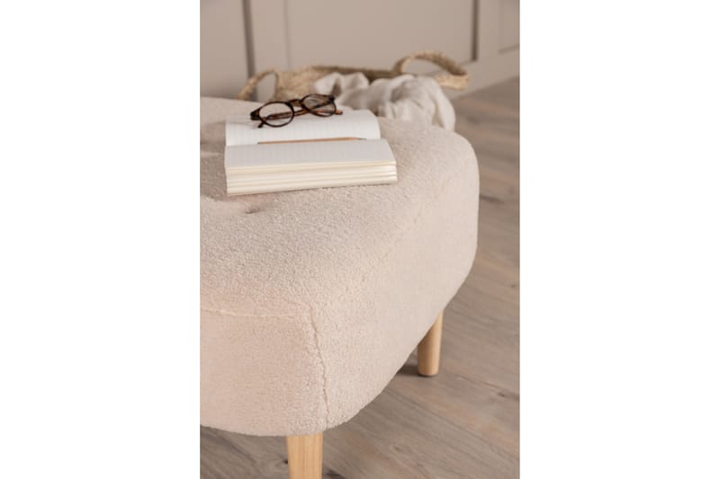 Salina Sittpuff med knappar - Vit - Möbler - Vardagsrum - Stolar & sittmöbler - Sittpuff