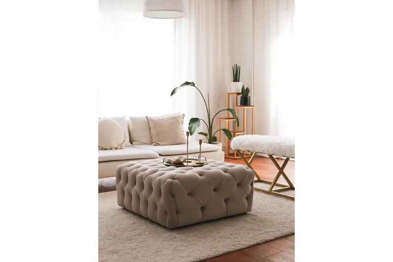 Seban Sittpuff 80 cm - Cream - Möbler - Vardagsrum - Stolar & sittmöbler - Sittpuff