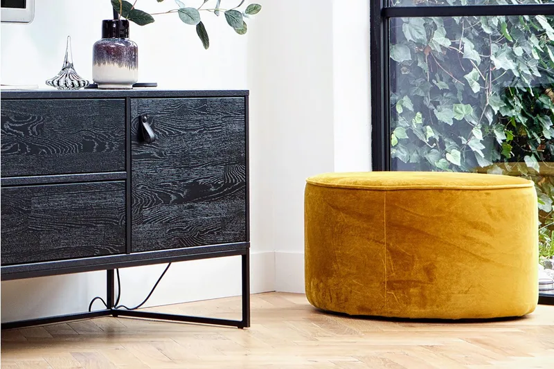 Serra Sittpuff Låg Rund - Ockra - Möbler - Vardagsrum - Stolar & sittmöbler - Sittpuff