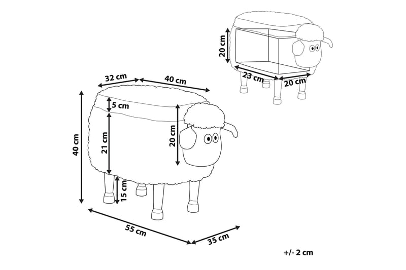 Sheep Sittpuff med Förvaring - Rosa - Möbler - Vardagsrum - Stolar & sittmöbler - Sittpuff