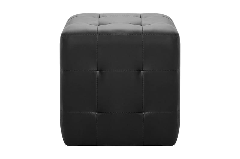 Sittpuff 2 st svart 30x30x30 cm konstläder - Svart - Möbler - Vardagsrum - Stolar & sittmöbler - Sittpuff