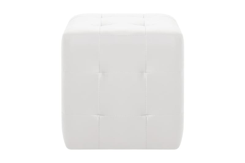 Sittpuff 2 st vit 30x30x30 cm konstläder - Vit - Möbler - Vardagsrum - Stolar & sittmöbler - Sittpuff