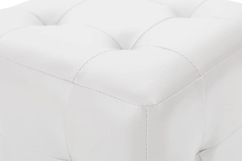 Sittpuff 2 st vit 30x30x30 cm konstläder - Vit - Möbler - Vardagsrum - Stolar & sittmöbler - Sittpuff
