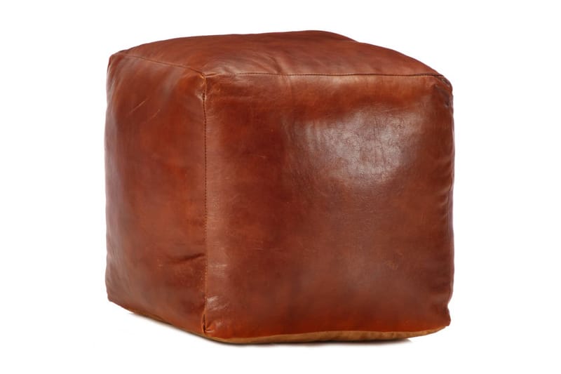 Sittpuff brun 40x40x40 cm äkta getskinn - Brun - Möbler - Vardagsrum - Stolar & sittmöbler - Sittpuff