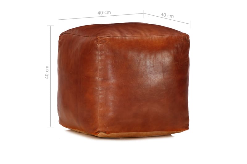 Sittpuff brun 40x40x40 cm äkta getskinn - Brun - Möbler - Vardagsrum - Stolar & sittmöbler - Sittpuff