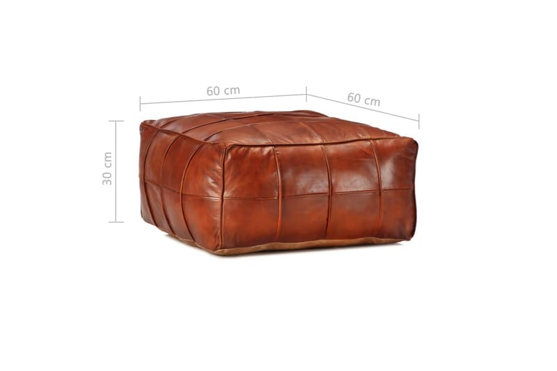 Sittpuff brun 60x60x30 cm äkta getskinn - Brun - Möbler - Vardagsrum - Stolar & sittmöbler - Sittpuff