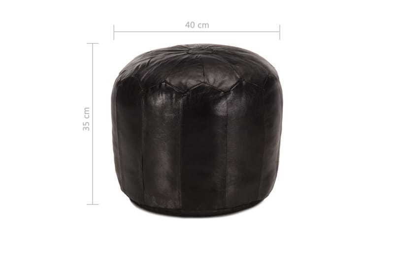 Sittpuff svart 40x35 cm äkta getskinn - Svart - Möbler - Vardagsrum - Stolar & sittmöbler - Sittpuff