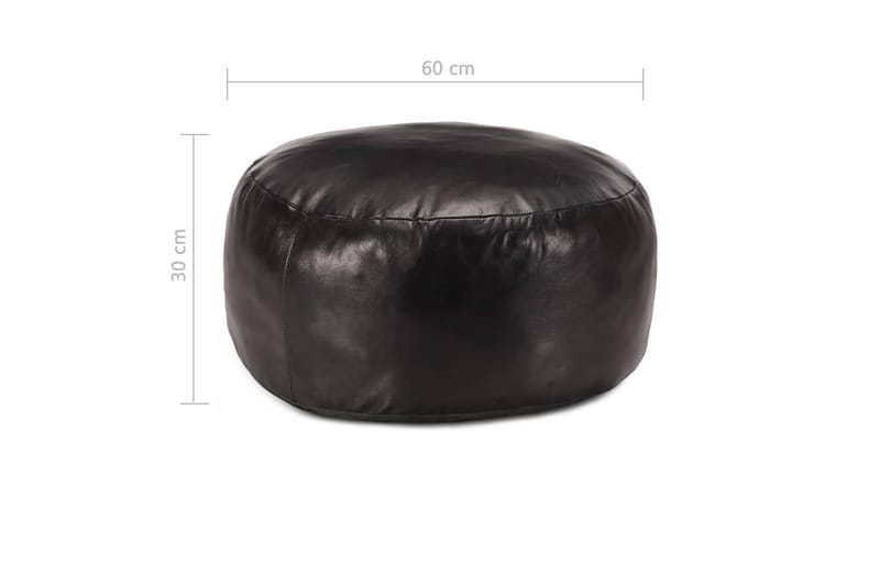 Sittpuff svart 60x30 cm äkta getskinn - Svart - Möbler - Vardagsrum - Stolar & sittmöbler - Sittpuff