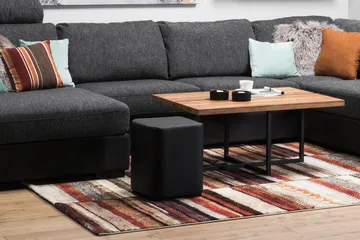 Square Pall Läder - Svart - Möbler - Vardagsrum - Stolar & sittmöbler - Sittpuff