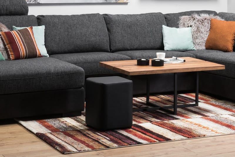 Square Pall Läder - Svart - Möbler - Vardagsrum - Stolar & sittmöbler - Sittpuff