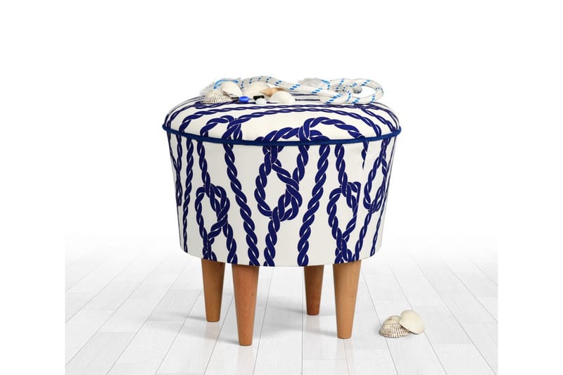 TOLIMA Sittpuff 42 cm Blå/Vit - Möbler - Vardagsrum - Stolar & sittmöbler - Sittpuff