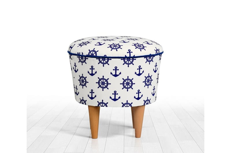 TOLIMA Sittpuff 42 cm Vit/Blå - Möbler - Vardagsrum - Stolar & sittmöbler - Sittpuff