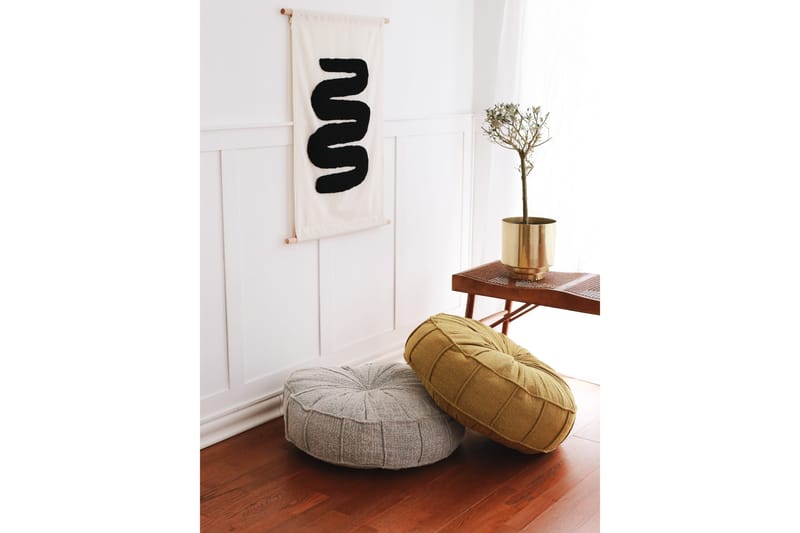 Vintage Sittpuff 60 cm - Gul - Möbler - Vardagsrum - Stolar & sittmöbler - Sittpuff