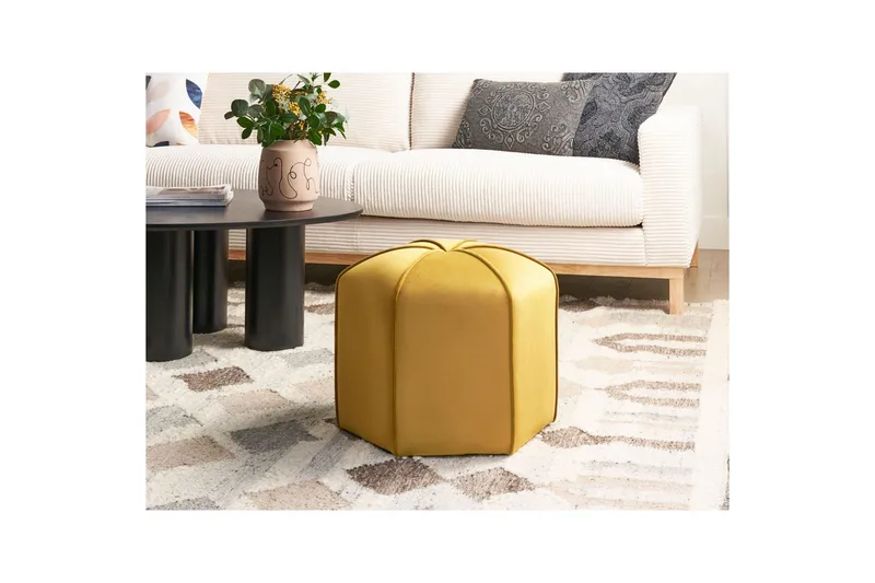 Sittpuff Wishek Gul - Gul - Möbler - Vardagsrum - Stolar & sittmöbler - Sittpuff