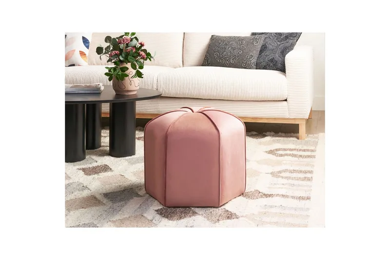 Sittpuff Wishek Rosa - Rosa - Möbler - Vardagsrum - Stolar & sittmöbler - Sittpuff
