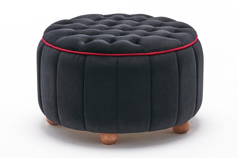 YALDARA Sittpuff Svart/Natur - Sittpuff