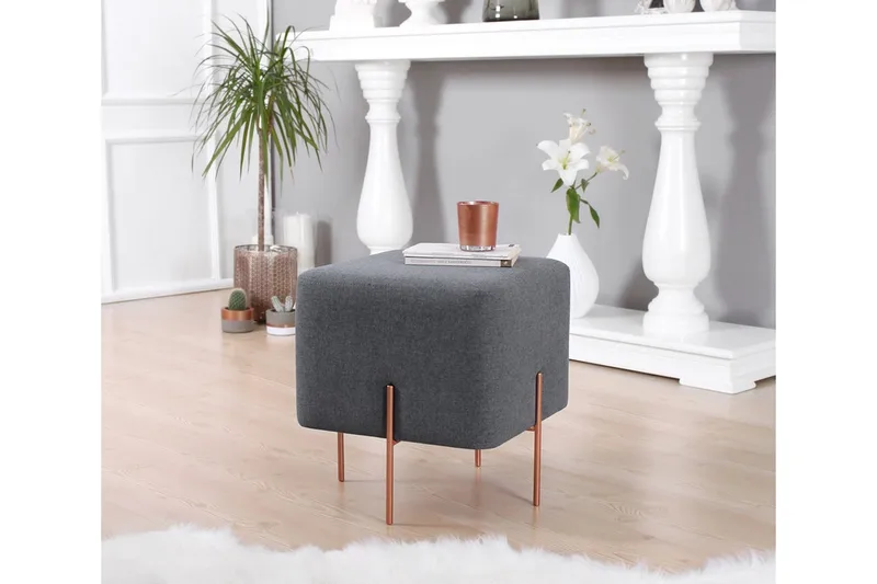 Yellowknife Sittpuff 40 cm - Mörkgrå - Möbler - Vardagsrum - Stolar & sittmöbler - Sittpuff