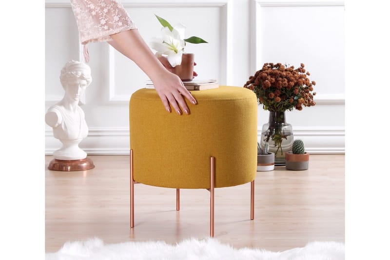 Yellowknife Sittpuff 40 cm - Senapsgul - Möbler - Vardagsrum - Stolar & sittmöbler - Sittpuff