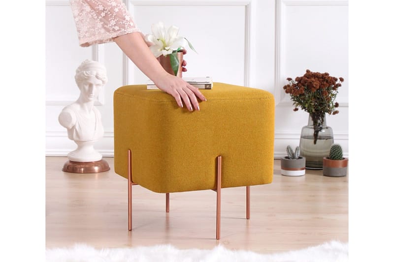 Yellowknife Sittpuff 40 cm - Senapsgul - Möbler - Vardagsrum - Stolar & sittmöbler - Sittpuff
