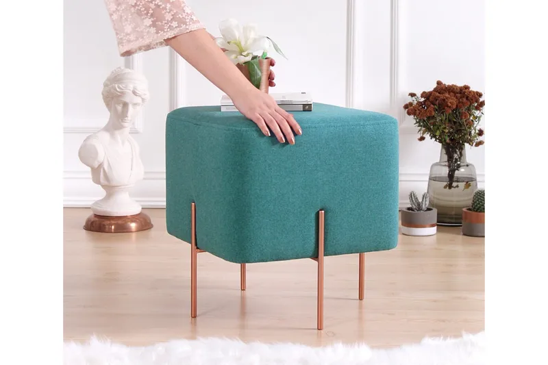 Yellowknife Sittpuff 40 cm - Turkos - Möbler - Vardagsrum - Stolar & sittmöbler - Sittpuff