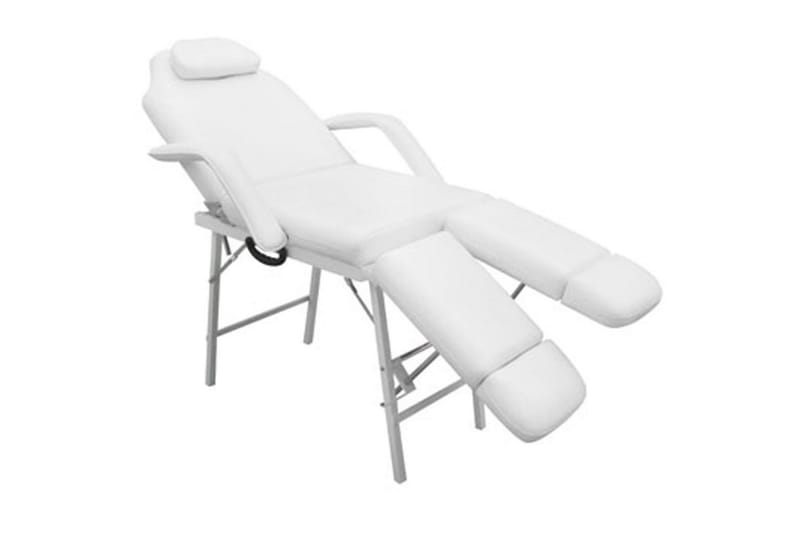 Bärbar behandlingsstol konstläder 185x78x76 cm vit - Vit - Snurrstolar & gungstolar