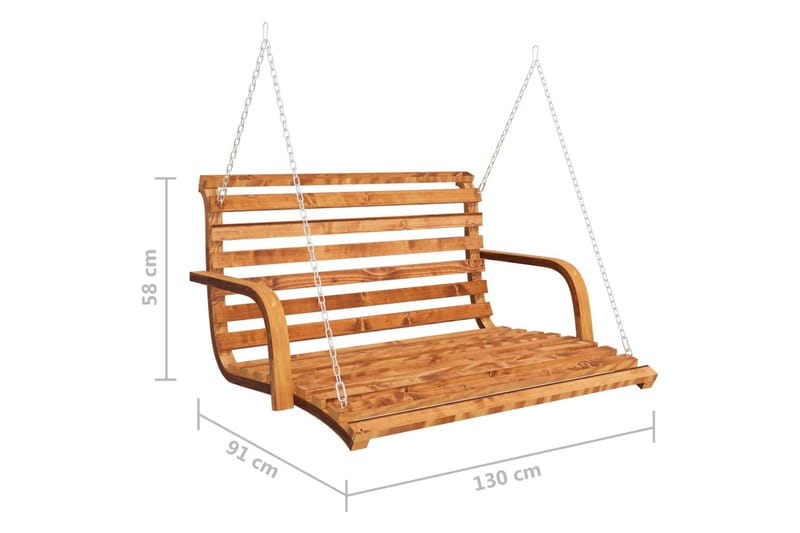 Gungbänk med massivt böjträ med teakyta 91x130x58 cm - Brun - Möbler - Vardagsrum - Stolar & sittmöbler - Snurrstolar & gungstolar
