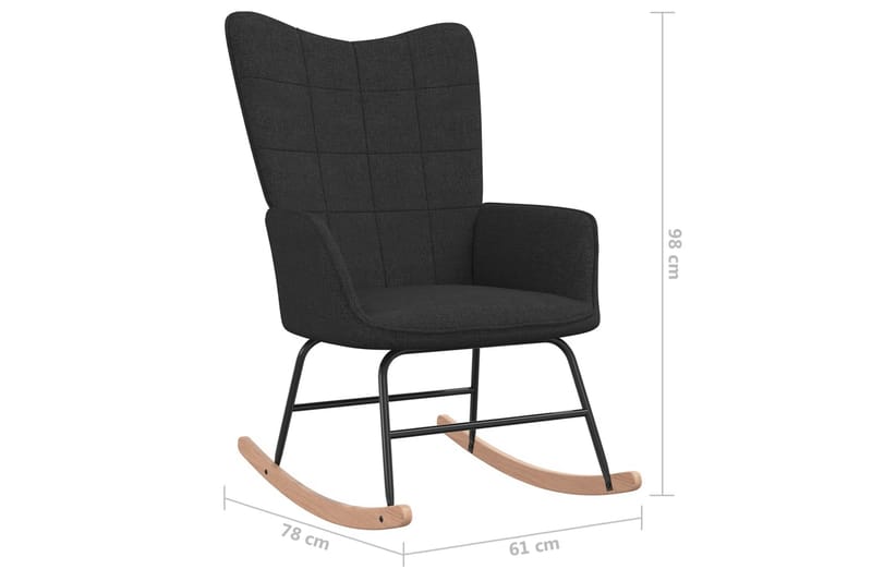 Gungstol med fotpall svart tyg - Svart - Möbler - Vardagsrum - Stolar & sittmöbler - Snurrstolar & gungstolar