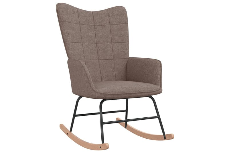 Gungstol med fotpall taupe tyg - Taupe - Möbler - Vardagsrum - Stolar & sittmöbler - Snurrstolar & gungstolar