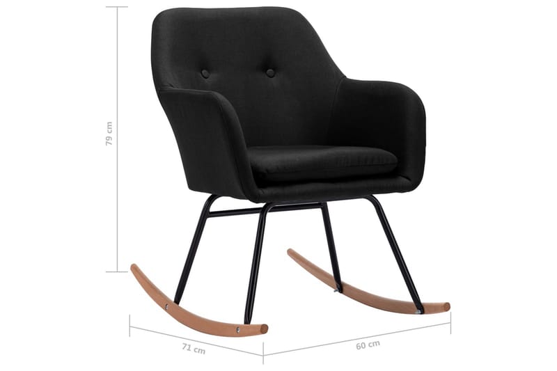 Gungstol svart tyg - Svart - Möbler - Vardagsrum - Stolar & sittmöbler - Snurrstolar & gungstolar