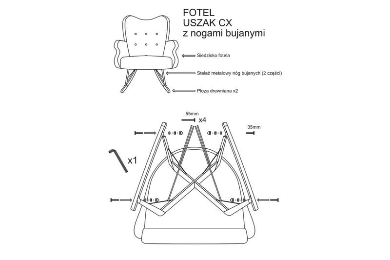 Skandynawski Gungstol - Möbler - Vardagsrum - Stolar & sittmöbler - Snurrstolar & gungstolar
