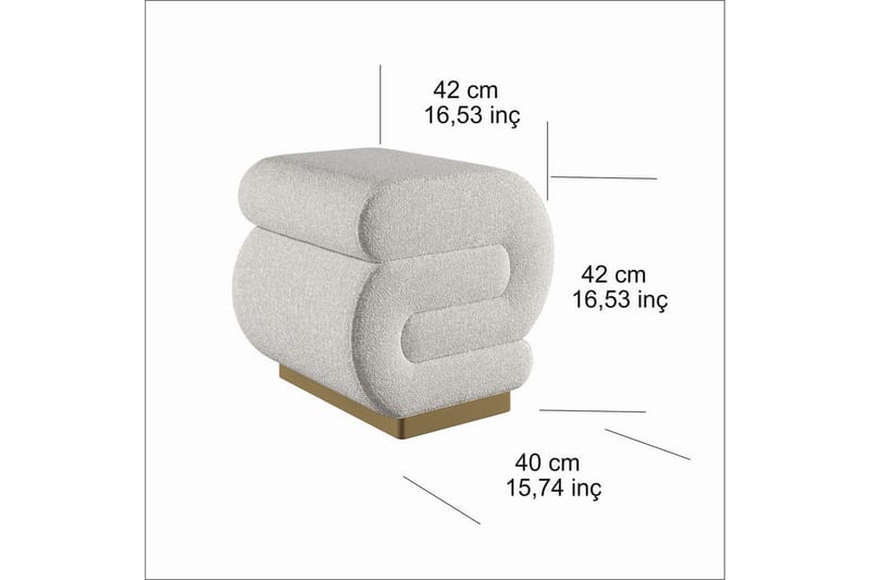 Sufian Sittpuff Utomhus 42 cm - Cremevit - Möbler - Vardagsrum - Stolar & sittmöbler - Sittpuff