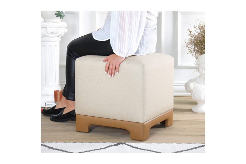 Sufian Sittpuff Utomhus 50 cm - Beige/Cremevit - Möbler - Vardagsrum - Stolar & sittmöbler - Sittpuff