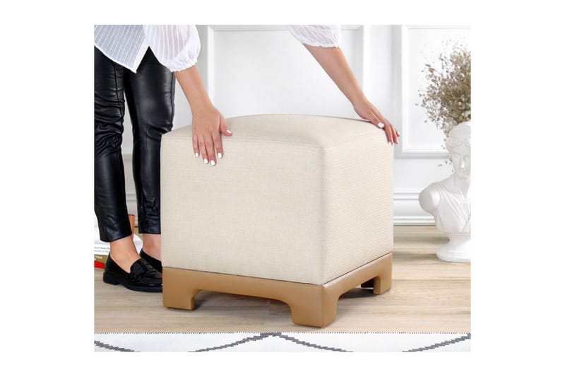 Sufian Sittpuff Utomhus 50 cm - Beige/Cremevit - Möbler - Vardagsrum - Stolar & sittmöbler - Sittpuff