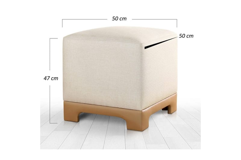 Sufian Sittpuff Utomhus 50 cm - Beige/Cremevit - Möbler - Vardagsrum - Stolar & sittmöbler - Sittpuff