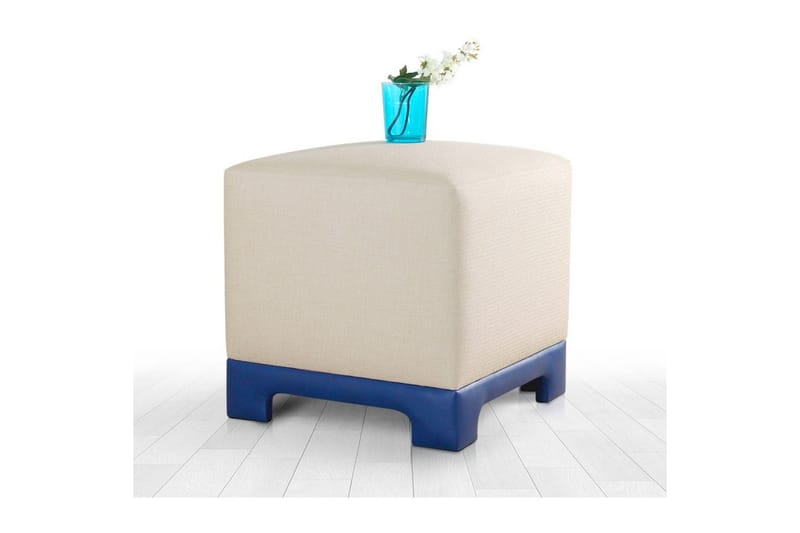 Sufian Sittpuff Utomhus 50 cm - Blå/Cremevit - Möbler - Vardagsrum - Stolar & sittmöbler - Sittpuff