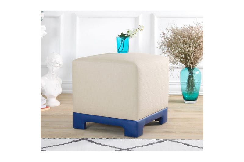 Sufian Sittpuff Utomhus 50 cm - Blå/Cremevit - Möbler - Vardagsrum - Stolar & sittmöbler - Sittpuff