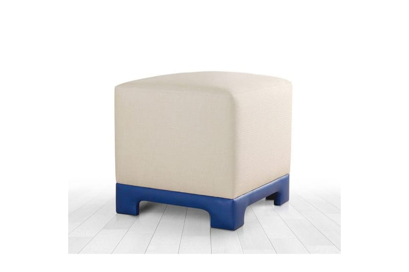 Sufian Sittpuff Utomhus 50 cm - Blå/Cremevit - Möbler - Vardagsrum - Stolar & sittmöbler - Sittpuff
