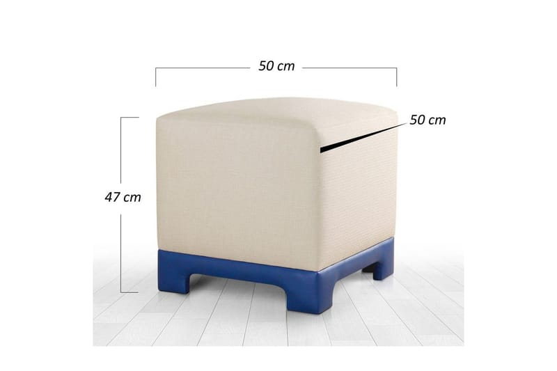 Sufian Sittpuff Utomhus 50 cm - Blå/Cremevit - Möbler - Vardagsrum - Stolar & sittmöbler - Sittpuff