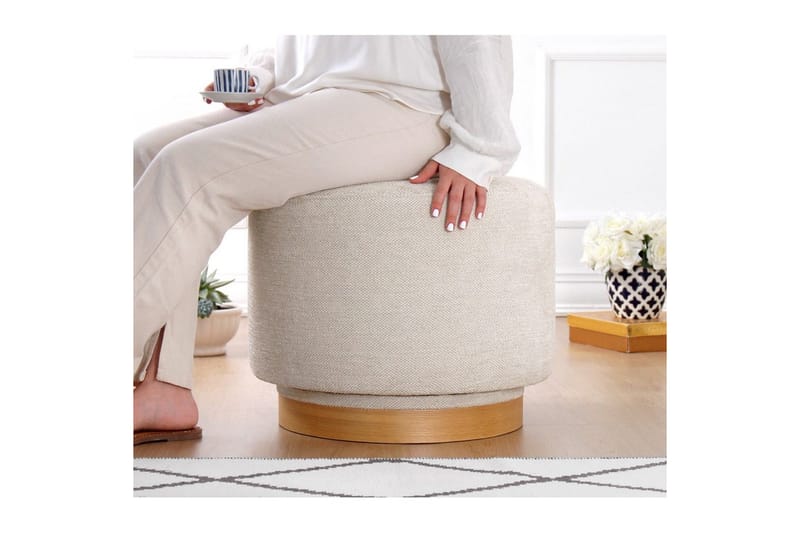 Sufian Sittpuff Utomhus 55 cm - Cremevit - Möbler - Vardagsrum - Stolar & sittmöbler - Sittpuff