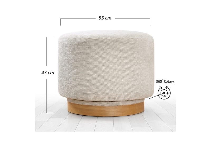 Sufian Sittpuff Utomhus 55 cm - Cremevit - Möbler - Vardagsrum - Stolar & sittmöbler - Sittpuff