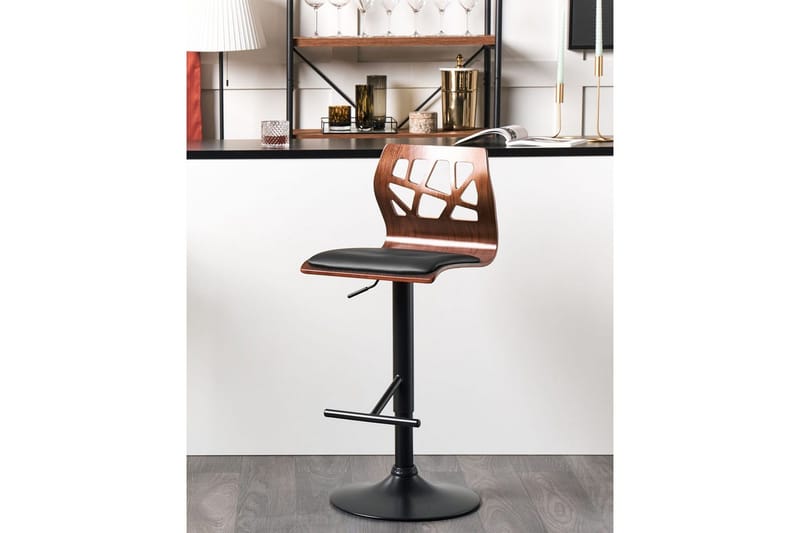 Svängbar stol Petersburg set om 2 Mörkt Trä-Svart - Mörkt Trä-Svart - Möbler - Matplats - Barmöbler - Barstolar