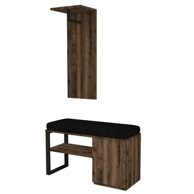 Uniqo Hallställsset 35x90x35 cm - Antik valnöt - Möbler - Vardagsrum - Stolar & sittmöbler - Sittbänk