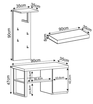 Uniqo Hallställsset 35x90x35 cm - Antracit - Möbler - Vardagsrum - Stolar & sittmöbler - Sittbänk