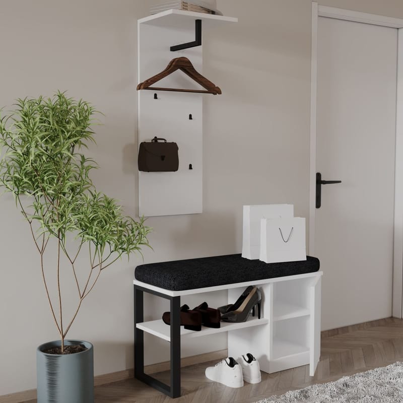 Uniqo Hallställsset 35x90x35 cm - Vit - Möbler - Vardagsrum - Stolar & sittmöbler - Sittbänk