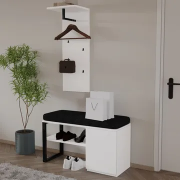 Uniqo Hallställsset 35x90x35 cm - Vit - Möbler - Vardagsrum - Stolar & sittmöbler - Sittbänk