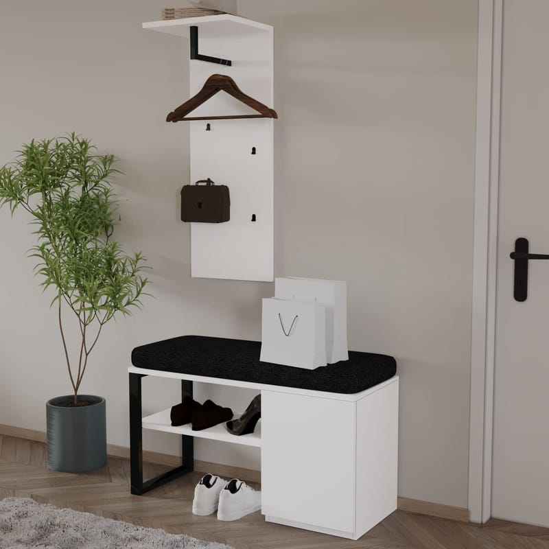 Uniqo Hallställsset 35x90x35 cm - Vit - Möbler - Vardagsrum - Stolar & sittmöbler - Sittbänk