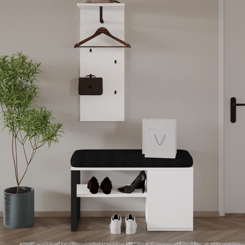 Uniqo Hallställsset 35x90x35 cm - Vit - Möbler - Vardagsrum - Stolar & sittmöbler - Sittbänk