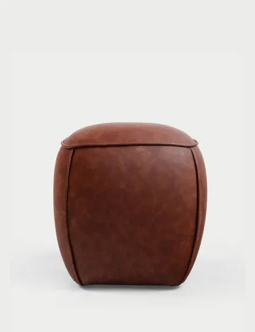 Valnor Sittpuff 40 cm Konstläder - Brun - Möbler - Vardagsrum - Stolar & sittmöbler - Sittpuff