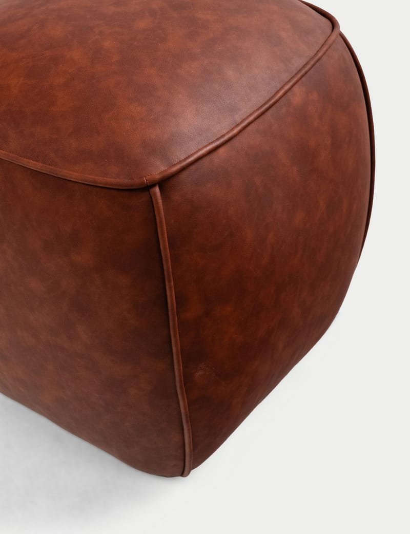 Valnor Sittpuff 40 cm Konstläder - Brun - Möbler - Vardagsrum - Stolar & sittmöbler - Sittpuff