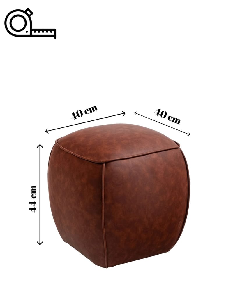 Valnor Sittpuff 40 cm Konstläder - Brun - Möbler - Vardagsrum - Stolar & sittmöbler - Sittpuff